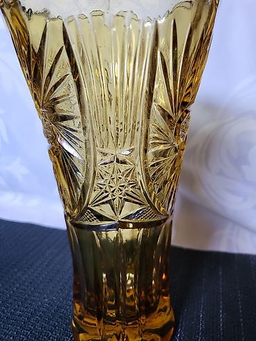 Ostali antikviteti: Vaza 1971g Zabkowice Poljska. Poljska vaza,presovano staklo,nigde — 6