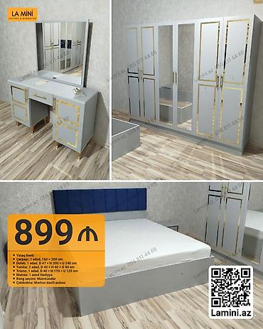Ev üçün mebel: Yataq Dəsti – La Mini (Laconic & Minimalism) Tərkib: - Çarpayı — 1