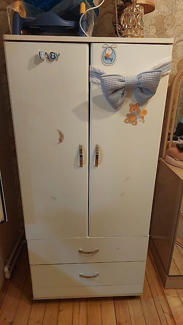 Uşaq dolabları: Uşaq otağı üçün ağ rəngli iki qapılı dolab 0998189497 real alici — 1