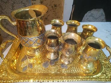 yeni il sufrəsi: Qızılı rəngdə süfrə dəsti 8 parça. xaricden alinib. elmler — 3