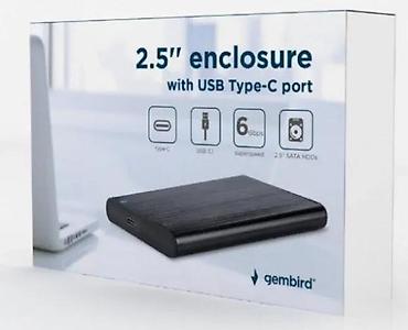 Hard diskovi, eksterni diskovi: Gembird kućište za 2.5" SATA disk – USB Type‑C, USB 3.1 (do 6 Gbps) - — 3