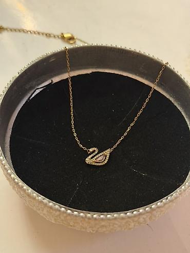 bijuterya: Original swarovski Zərif qu quşu formalı boyunbağı. İncə zəncir — 1