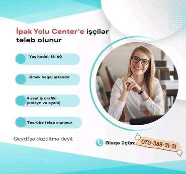 Təhsil, elm: Marketoloq tələb olunur, Onlayn iş, İstənilən yaş, Təcrübəsiz