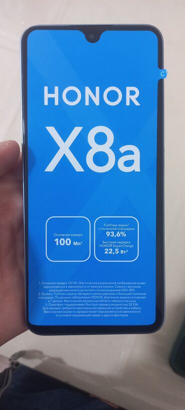 холодильник для мороженого: Honor X8a, 128 GB, rəng - Boz, Barmaq izi