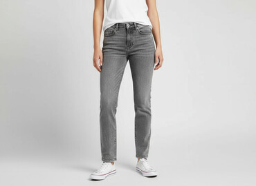 spodnie jeansy szare: Denim Collection, Jeansy damskie, rozmiar S
