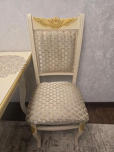 Mebel: Qonaq otağı üçün, İşlənmiş, Açılan, Dördbucaq masa, 6 stul — 2