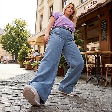 широкие джинсы: Джинсы, Турция, Высокая талия, Стрейч, 2XL, 3XL, 4XL — 2
