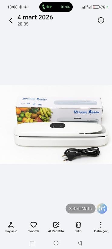Paketləmə aparatları: Vakuum qablaşdırma aparatı – Vacuum Sealer - Qida məhsullarının — 4