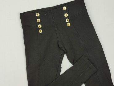 czarne damskie legginsy: Material trousers, S (EU 36), condition - Very good