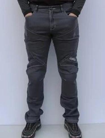 Farmerke: Muške motociklističke farmerke – tamno siva - Kroj sa ojačanjima i — 15