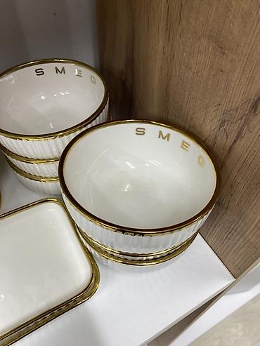 Наборы посуды и сервизы: Набор столовой посуды Smeg, фарфор/керамика, белый цвет с золотистым — 4