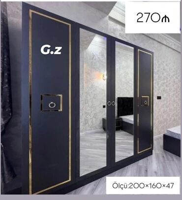Dolablar: Açılan, 4 qapılı Düz dolab, Qarderob, paltar dolabı