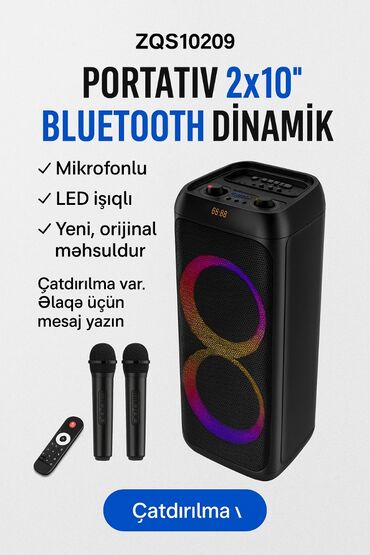 Dinamiklər və kolonkalar: Yeni Air Music Kolonka, Növ - Portativ, rəng - Qara