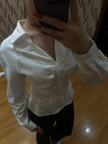 cone korse: Ağ qadın köynəyi – korsetli model - Rəng: qar ağ - Dizayn: Ön hissədə — 1
