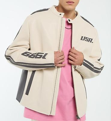moto bot: Unisex motosport üslublu yüngül jaket - Rəng: krem (bejin açıq — 1