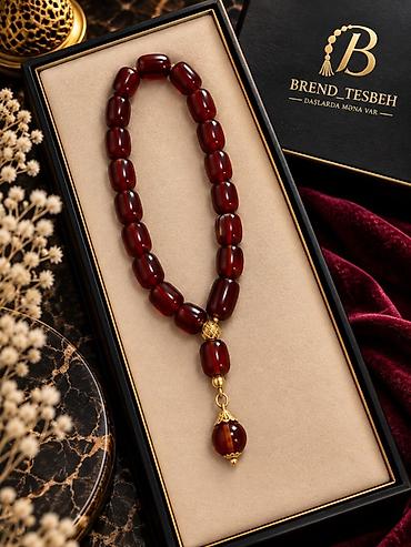 Бижутерия: Qəhvəyi-bordo tonlarında təsbeh – “Brend_Tesbeh” - Material — 1