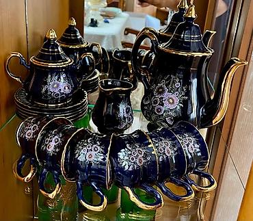 Çay dəsti, rəng - Mavi, Farfor