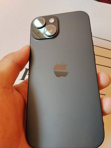 IPhone 15, Б/у, 128 ГБ, Черный, Защитное стекло, Чехол, Коробка, 87 %
