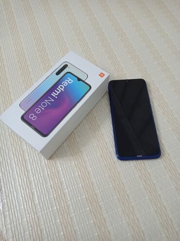 telefonlar qiymeti: Xiaomi Redmi Note 8, 64 GB, rəng - Göy, 
 Sensor, Barmaq izi, Face ID