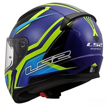 Oprema za bicikliste: LS2 Rapid II integralna kaciga – sportski dizajn, plavo/žuto/neonski — 3