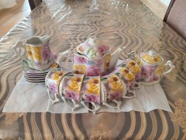 kokelmek ucun bitki caylari: Çay dəsti, 6 nəfərlik
