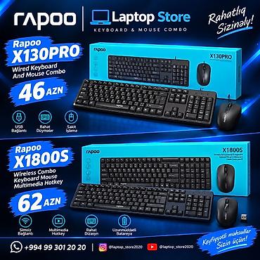 Rapoo Klaviatura və Maus Dəstləri — 46 AZN / 62 AZN Kompüteriniz üçün