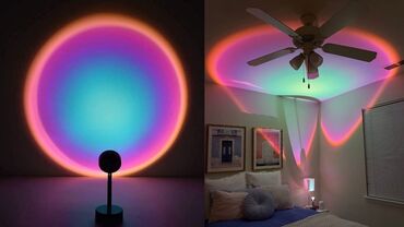 цветная лампа: LED Проектор заката с пультом управления Sunset Lamp для фото и