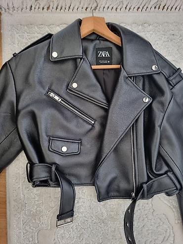 ZARA ženska biker jakna od eko kože, crna. Veličina M Nova - Klasičan — 1