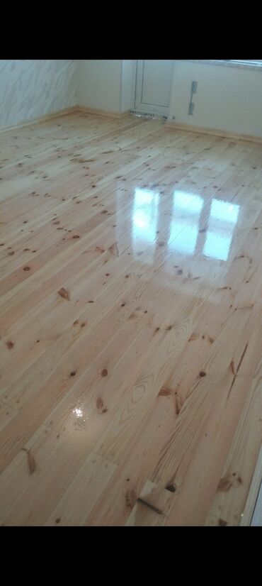 Döşəmə işləri: Taxta döşəmə cilalama və laklama xidməti - Şəkillərdə: ev və — 13