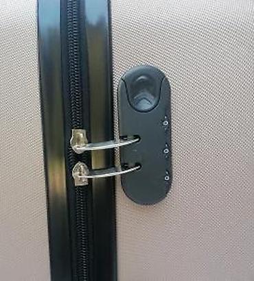 Putni koferi i torbe: Tvrdi kofer na točkićima – zlatno/bež boja - Materijal: čvrsta ABS — 15