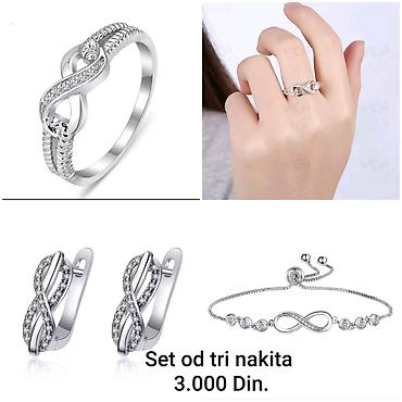 mona torba bez: Elegantni posrebreni set od tri komada nakita sa žigom S925 od — 4