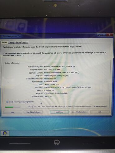 HP: Hp Probook 4530s. İntel core İ5 500 gb hard disk 4gb ram Windows 7 — 2