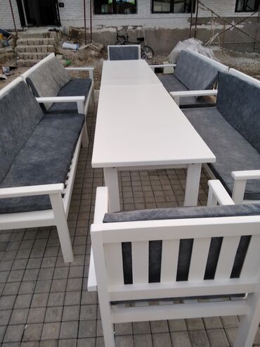 Bağ, çöl oturacaqları: Taxta yemək dəsti – müxtəlif modellər - Material: tam ağac (kənd — 18