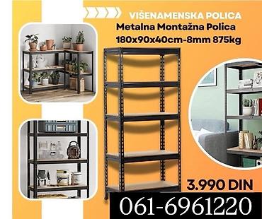 uski fiokar: Višenamenska metalna montažna polica - Dimenzije: 180 x 90 x 40 cm — 1