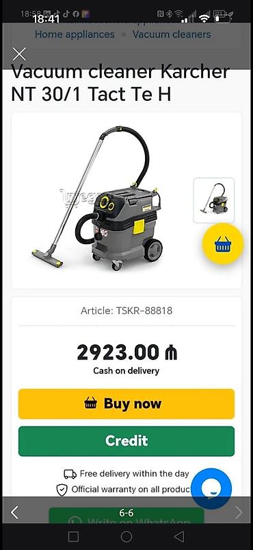 karcher tozsoran: Kärcher NT 30/1 Tact Te H – peşəkar sənaye tozsoranı Xüsusiyyətlər: - — 5
