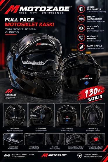MOTOZADE Full Face motosiklet dəbilqəsi Xüsusiyyətlər: - Yüksək