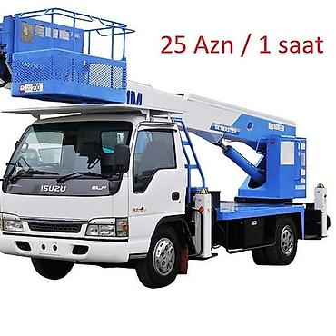 Kommersiya nəqliyyat vasitələri: Avtokran səbəti (aerokran) icarəsi – 25 AZN / 1 saat • Model: Isuzu — 1