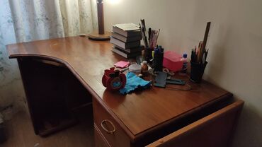 офисные столы бу: Офисный Стол, цвет - Коричневый, Б/у