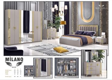 islenmis taxta satilir: Двуспальная кровать, Шкаф, Трюмо, 2 тумбы, Турция, Новый