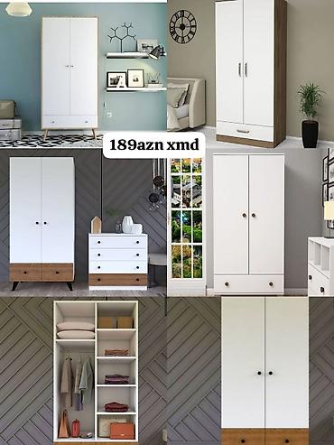 plasmas skaflar: İki qapılı paltar dolabı – modern minimal dizayn - Rəng: ağ fasad — 1