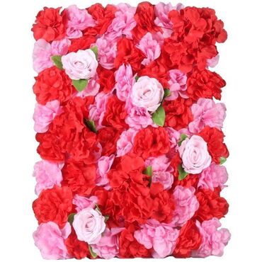 Süni güllər: Dekorativ süni gül paneli – kvadrat modul - Dizayn: sıx çiçək — 18