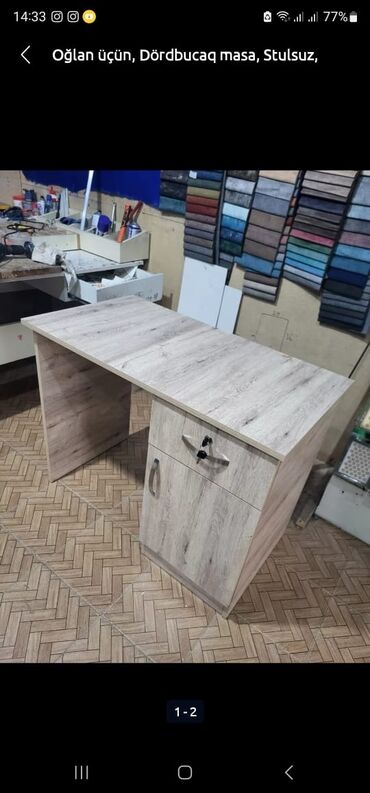 Uşaq masaları: Oğlan və qız üçün, Yeni, Siyirməsiz, Parta, Stulsuz — 23