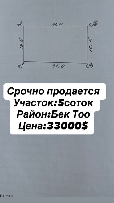 продажа участков каракол: 5 соток, Для строительства, Красная книга, Договор купли-продажи
