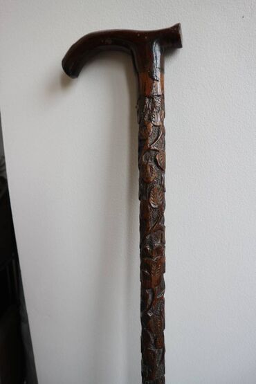 Ходунки, костыли, трости, роллаторы: Трость для опоры (палочка) резная, натуральное дерево крепкая — 27