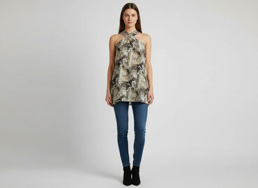 spódnice w wężowy wzór: Women`s tunic, size M