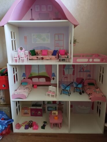 Игрушки: Дом кукольный (можно использовать для хранения книг и игрушек) 3 этажа