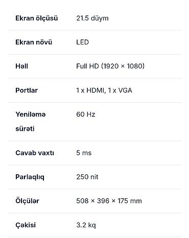 asus manitor: MONITOR OMEN 21.5 LED HDMI/VGA - Ekran ölçüsü: 21.5 düym - Ekran — 2