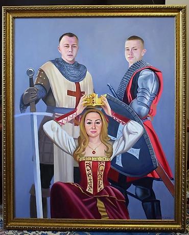 Декор жана интерьер: Портреты цветные на холсте живопись в подарок к юбилею родным друзьям — 8