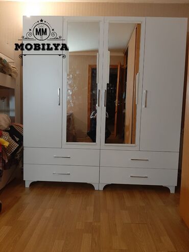 Dolablar: Yeni, Açılan, 4 qapılı Düz dolab, Qarderob, paltar dolabı, Azərbaycan — 3