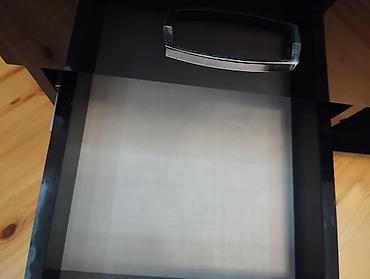 plastik rəf: Qara şüşə səthli TV stendi və asma TV dayağı - Material: üst hissə — 3